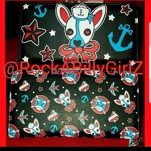 Too Fast Nautical Ahoy Chihuahua Dog Red Bow Sailor Anchor Navy Hat Stars Wallet